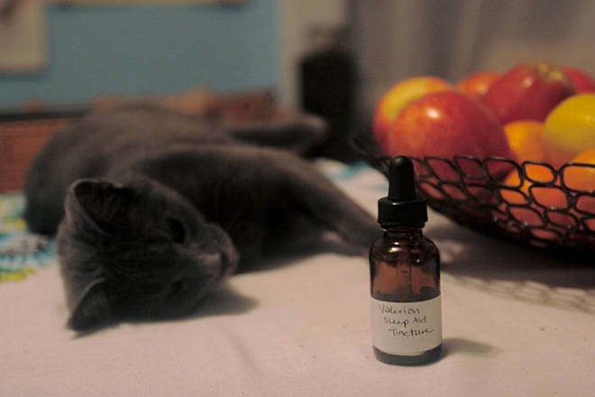 Valerian tincture in drops.
